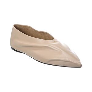 Khaite Miriam Leather Ballerina Flat, Brown